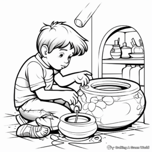 Artisan's Craft: Pottery Kiln Coloring Pages 1