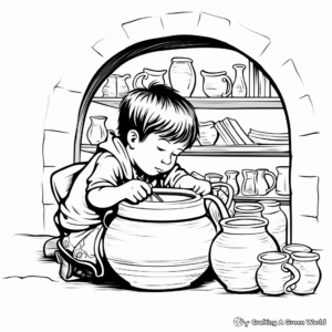 Artisan's Craft: Pottery Kiln Coloring Pages 3
