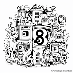 Artistic 31-40 Number Coloring Pages 4