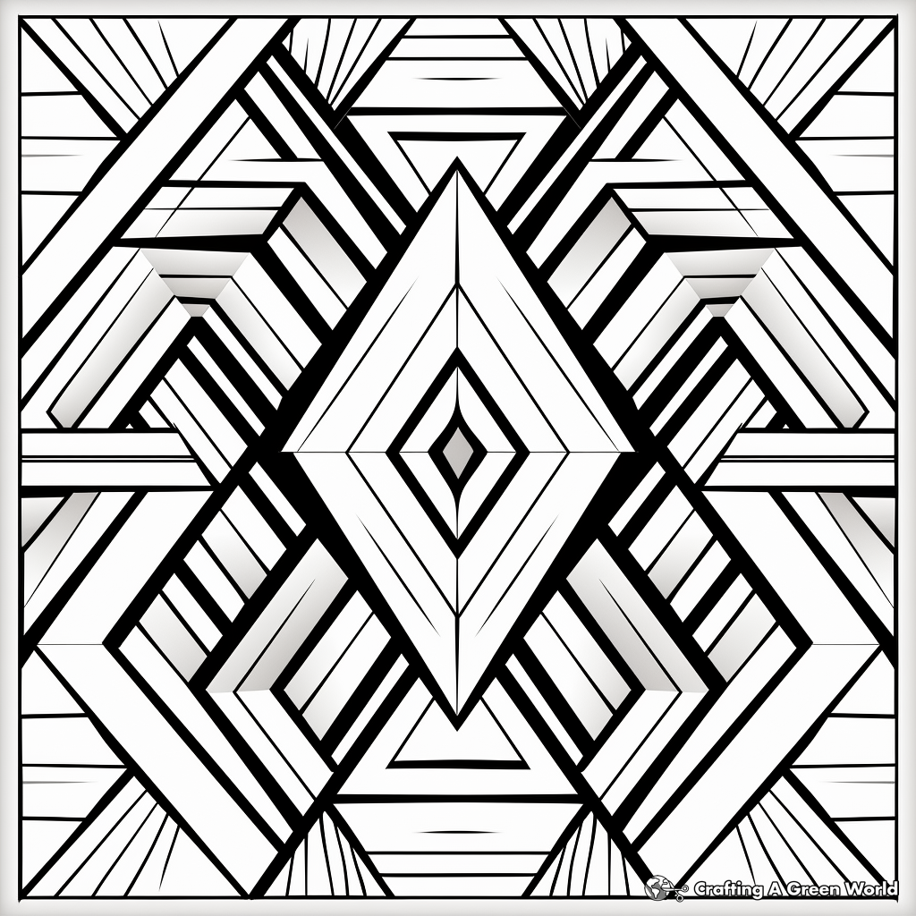 Artistic 3D Geometric Pattern Coloring Pages 4