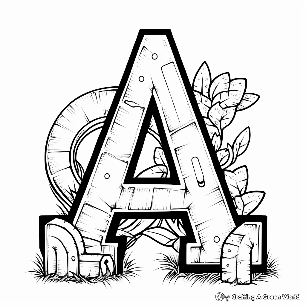 Artistic A': Scribble A Coloring Pages 2