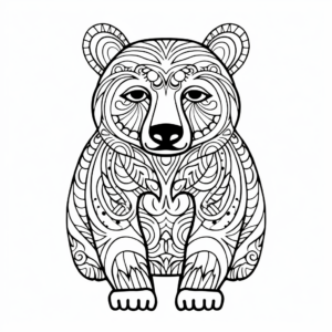 Artistic Abstract Bear Coloring Pages 2