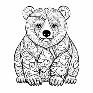 Artistic Abstract Bear Coloring Pages 3
