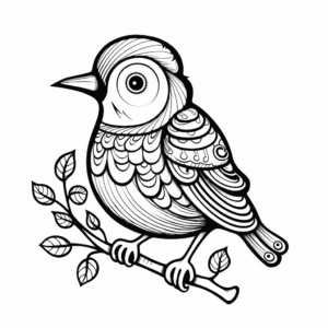 Artistic Abstract Blue Bird Coloring Pages 4