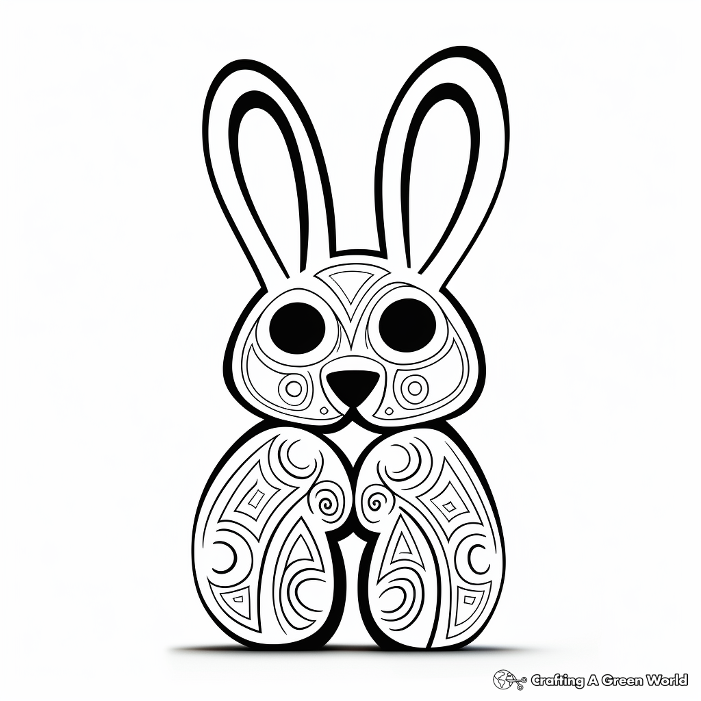 Artistic Abstract Bunny Coloring Sheets 4