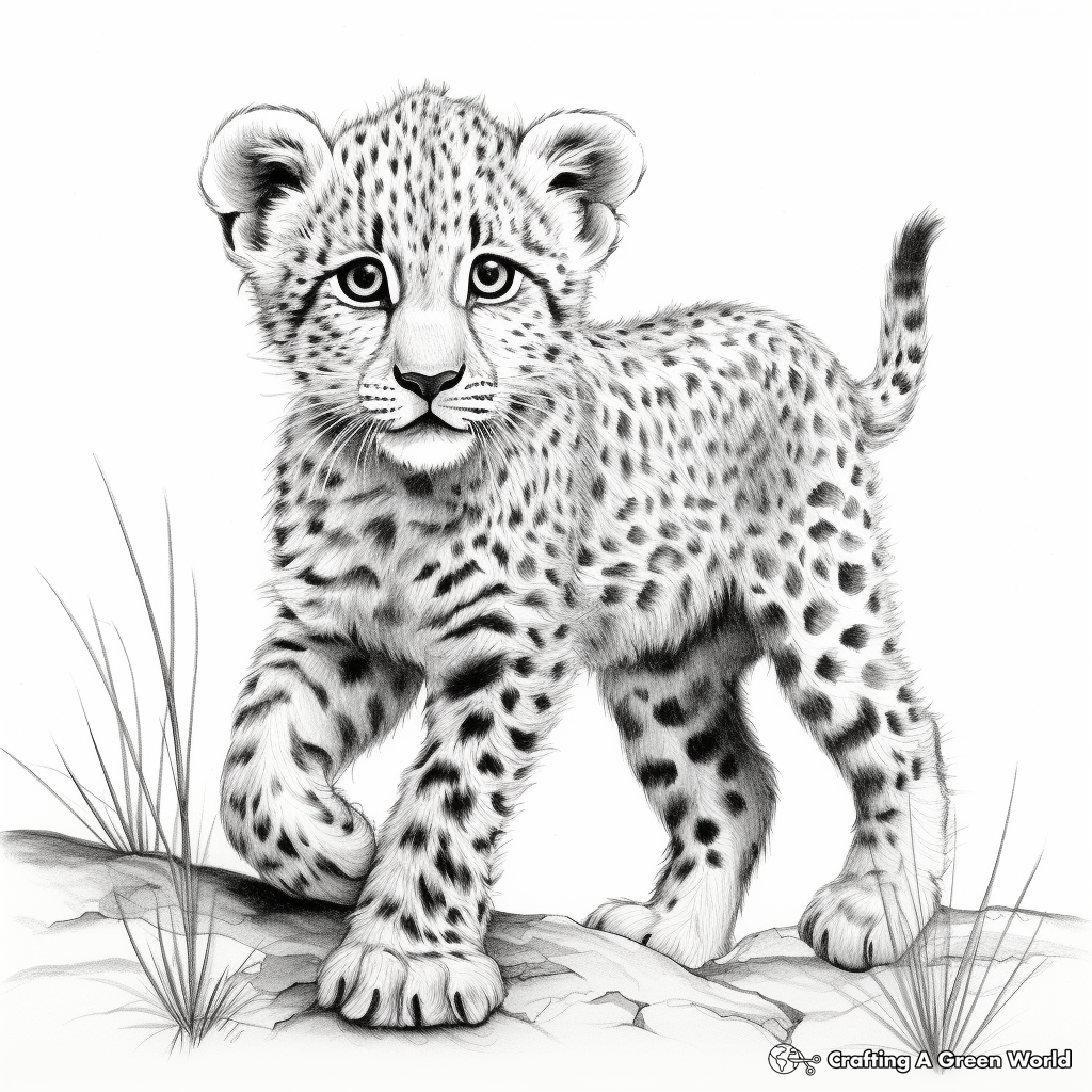 Artistic Abstract Cheetah Coloring Pages 1