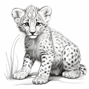 Artistic Abstract Cheetah Coloring Pages 2