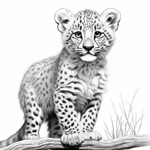 Artistic Abstract Cheetah Coloring Pages 3