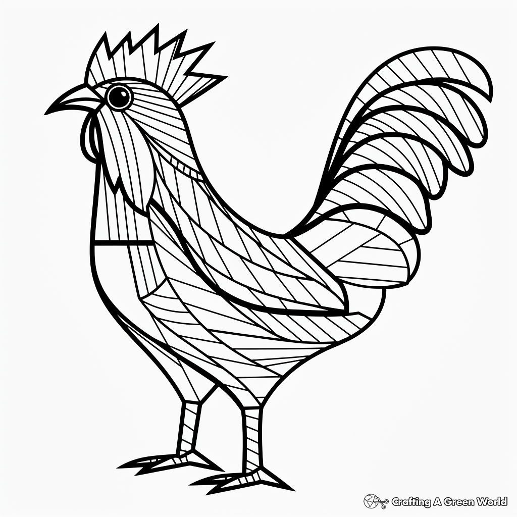 Artistic Abstract Chicken Coloring Pages 1
