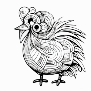 Artistic Abstract Chicken Coloring Pages 2