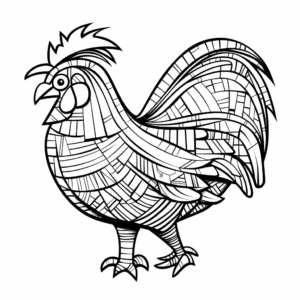 Artistic Abstract Chicken Coloring Pages 4