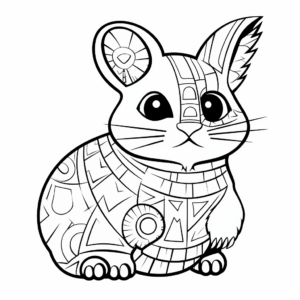 Artistic Abstract Chinchilla Coloring Pages 1