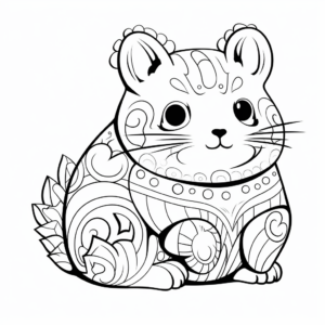 Artistic Abstract Chinchilla Coloring Pages 2