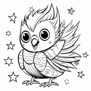 Artistic Abstract Cockatiel Coloring Pages 1