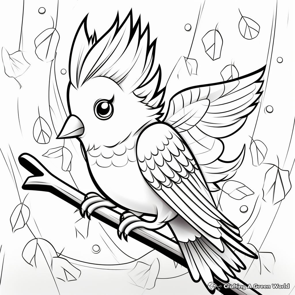 Artistic Abstract Cockatiel Coloring Pages 2