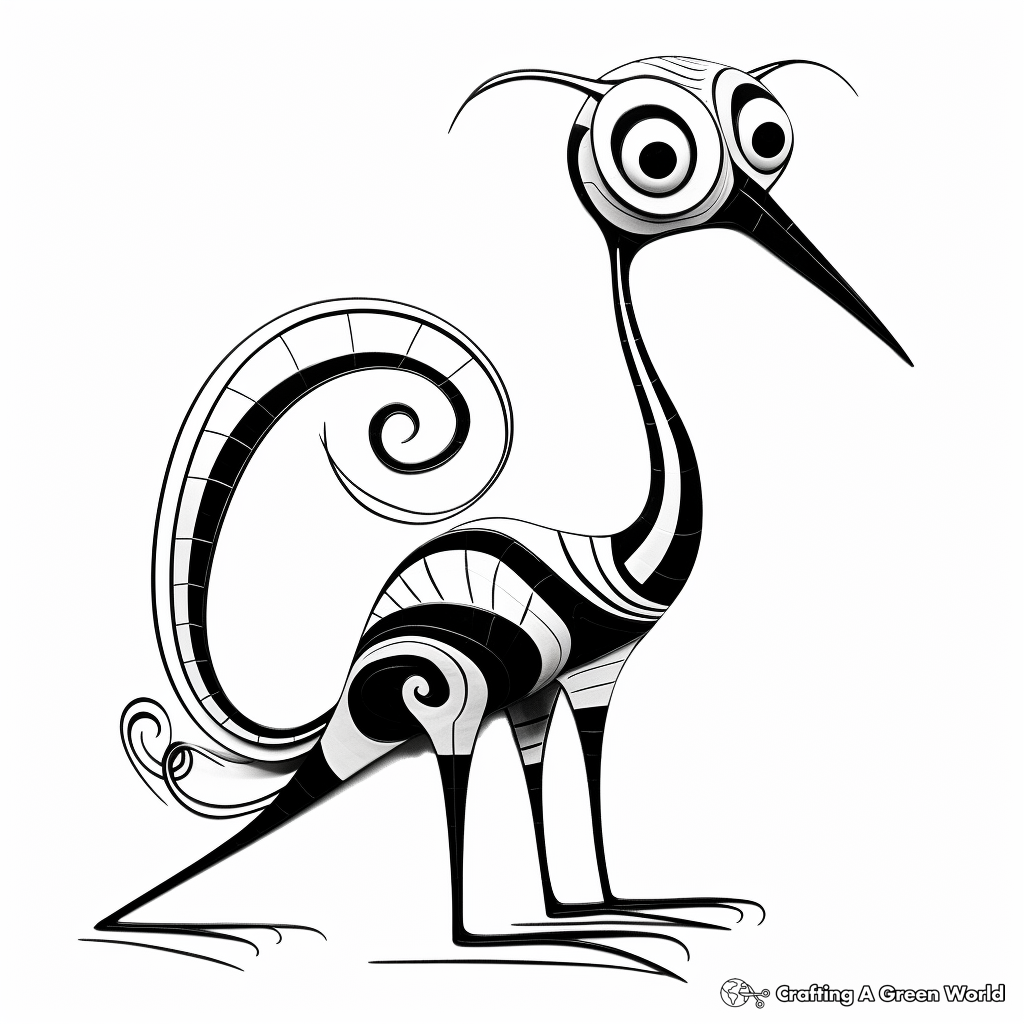 Artistic Abstract Compysognathus Coloring Pages 1