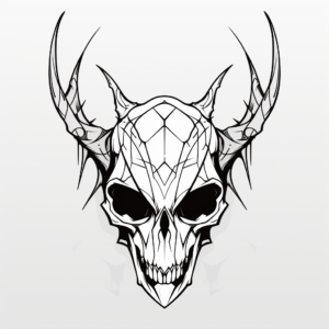 Artistic Abstract Deer Skull Coloring Page 3