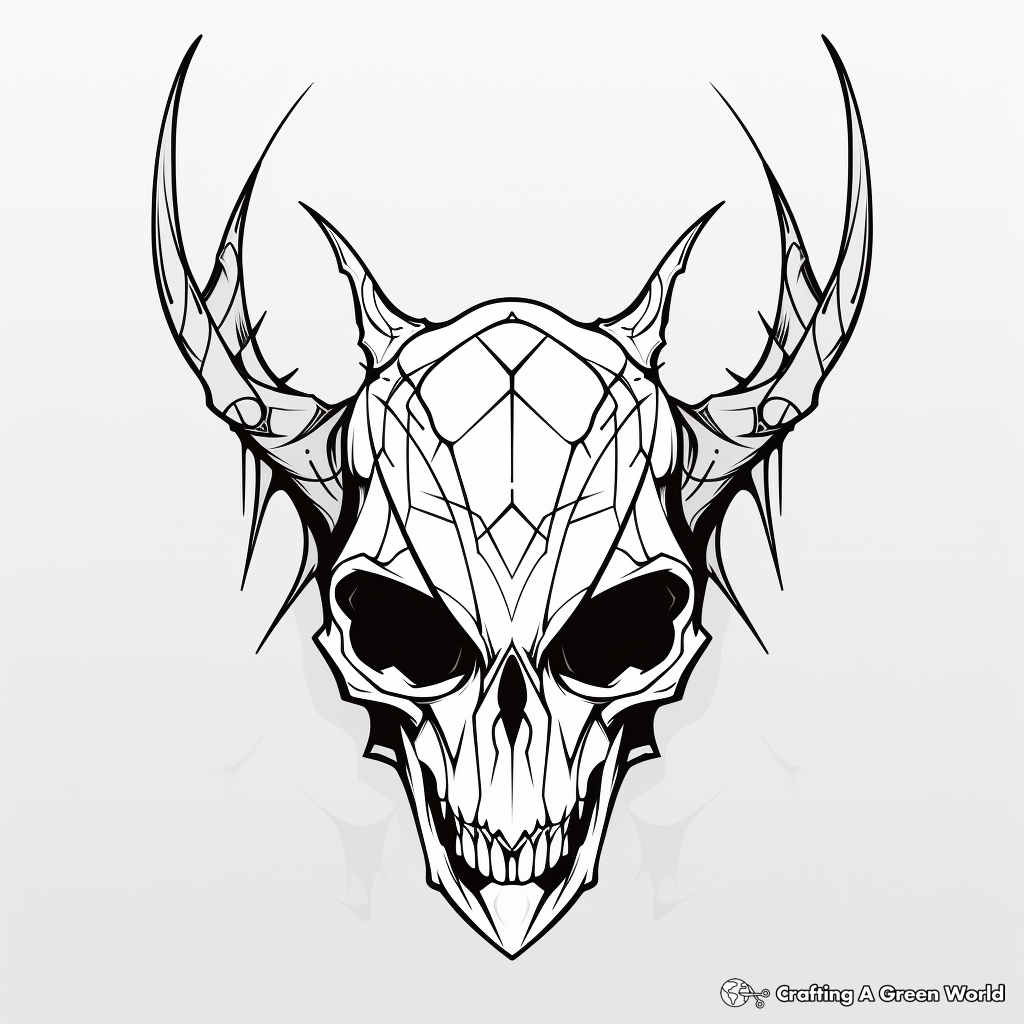 Artistic Abstract Deer Skull Coloring Page 3