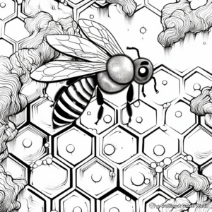 Artistic Abstract Honeycomb Coloring Pages 1