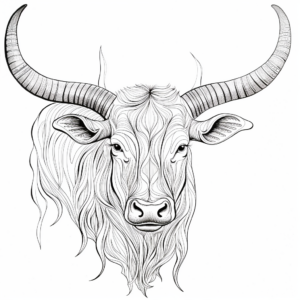 Artistic Abstract Longhorn Coloring Pages 3