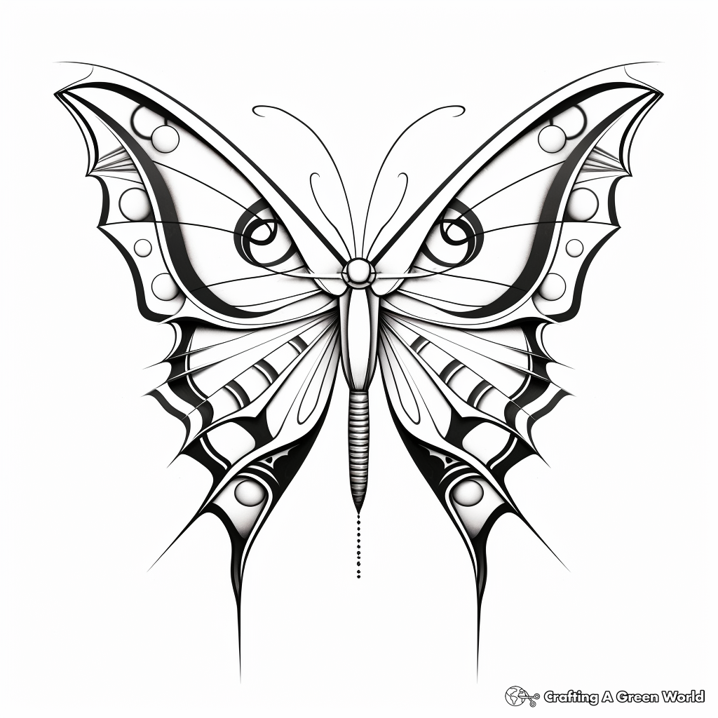 Artistic Abstract Monarch Butterfly Coloring Pages 1