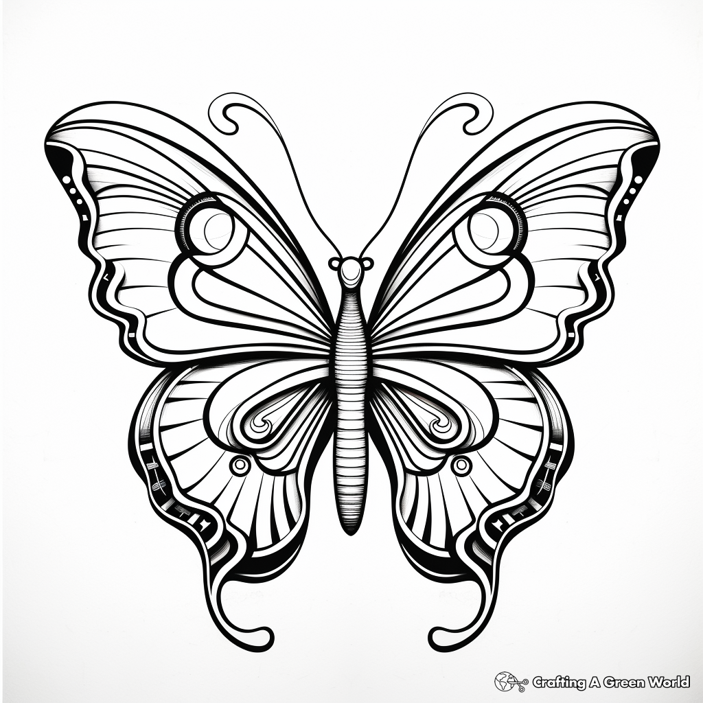 Artistic Abstract Monarch Butterfly Coloring Pages 2