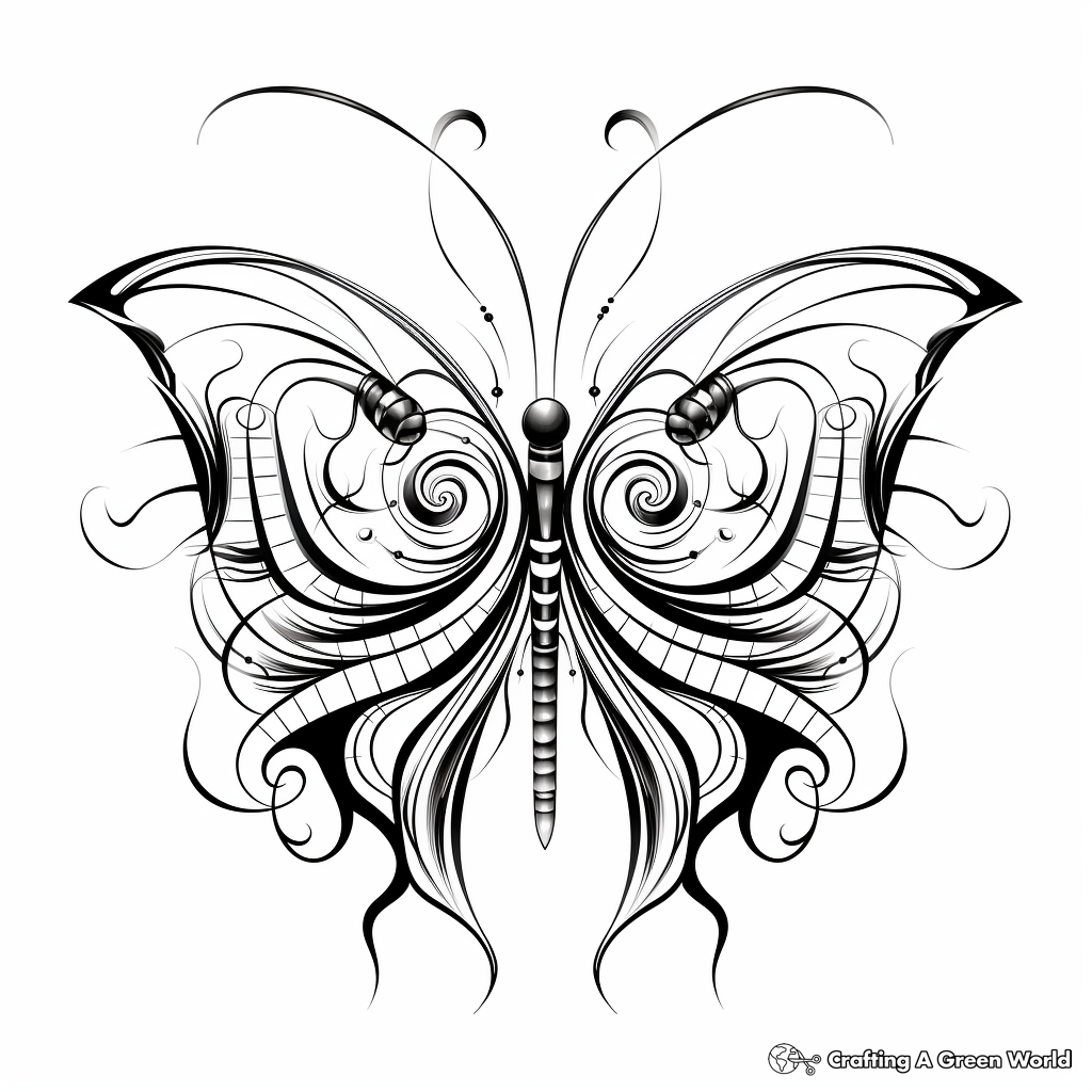 Artistic Abstract Monarch Butterfly Coloring Pages 3