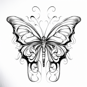 Artistic Abstract Monarch Butterfly Coloring Pages 4