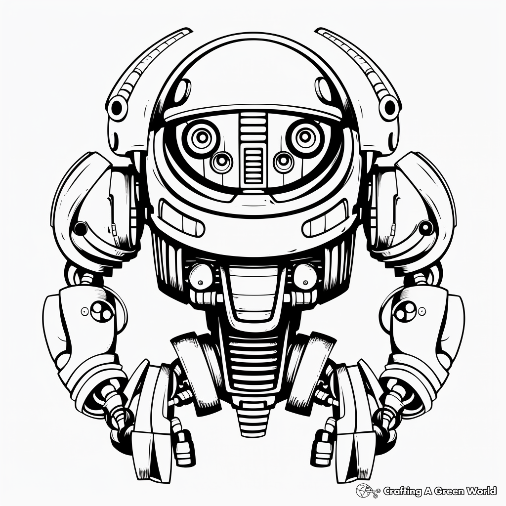 Artistic Abstract Robot Coloring Pages 1