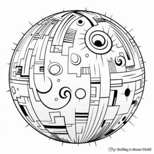 Artistic Abstract Sphere Coloring Pages 1