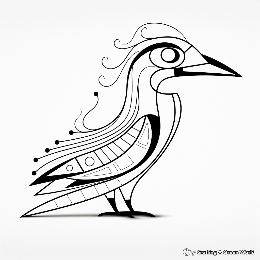 Artistic Abstract Toucan Coloring Pages for Adults 1