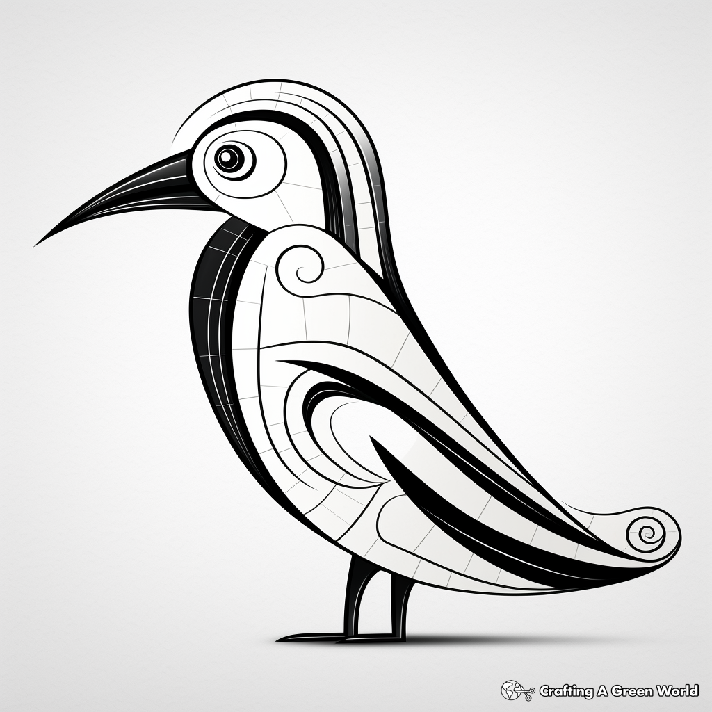 Artistic Abstract Toucan Coloring Pages for Adults 2