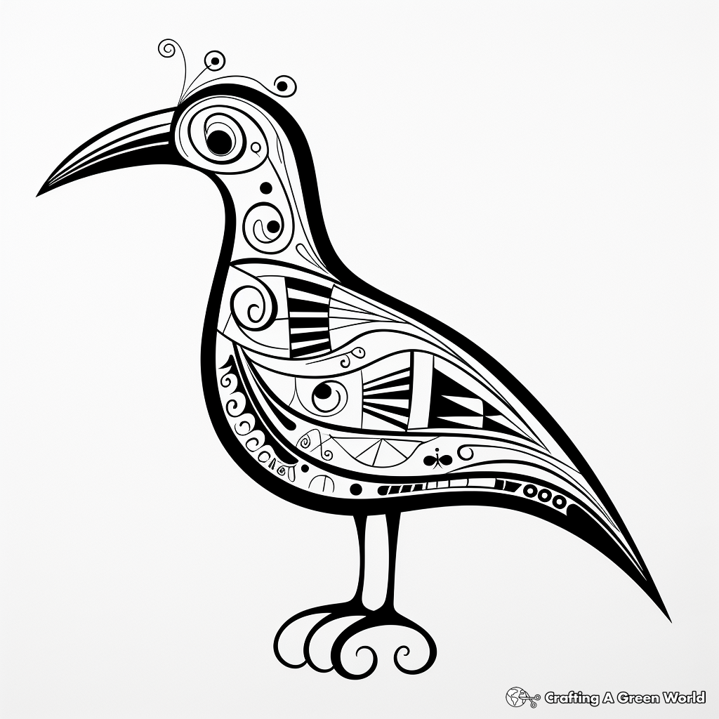 Artistic Abstract Toucan Coloring Pages for Adults 4