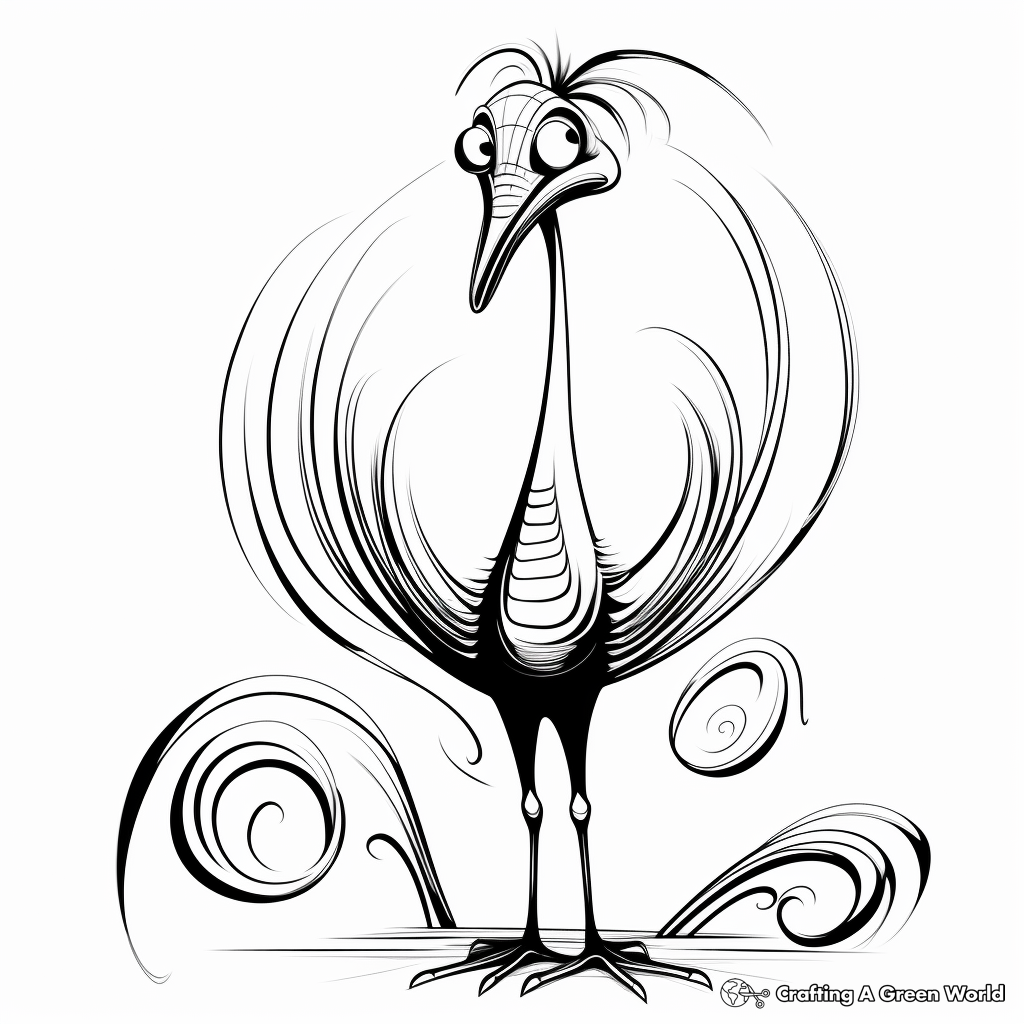 Artistic Abstract Troodon Coloring Pages for Adults 2