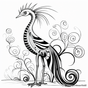 Artistic Abstract Troodon Coloring Pages for Adults 4