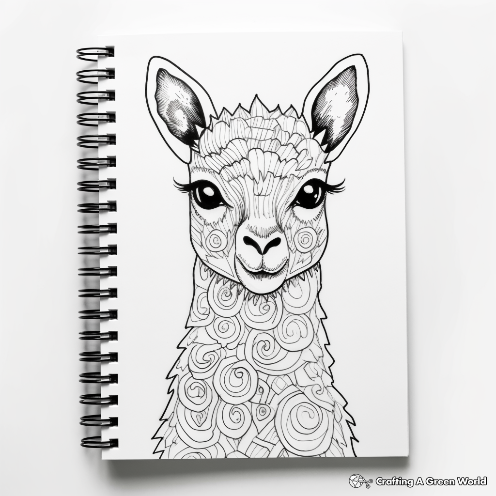 Artistic Alpaca Fleece Coloring Pages 2