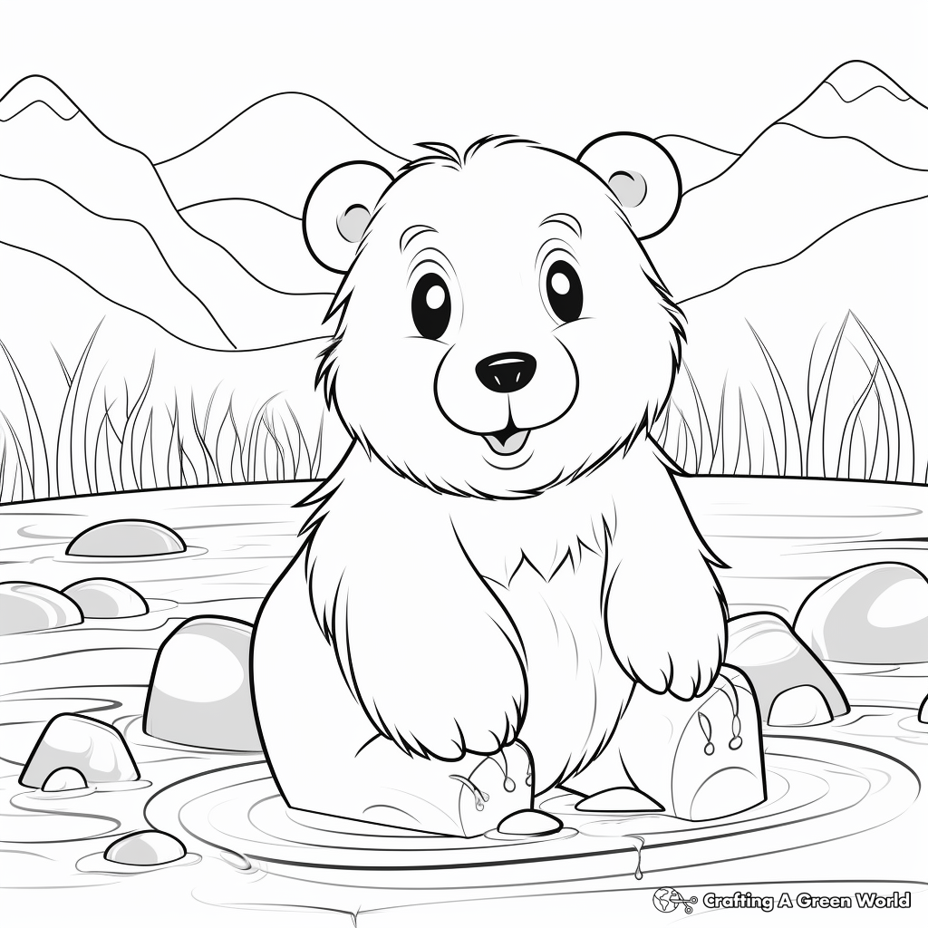 Artistic Beaver in the Wild Coloring Pages 2