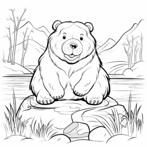 Artistic Beaver in the Wild Coloring Pages 3