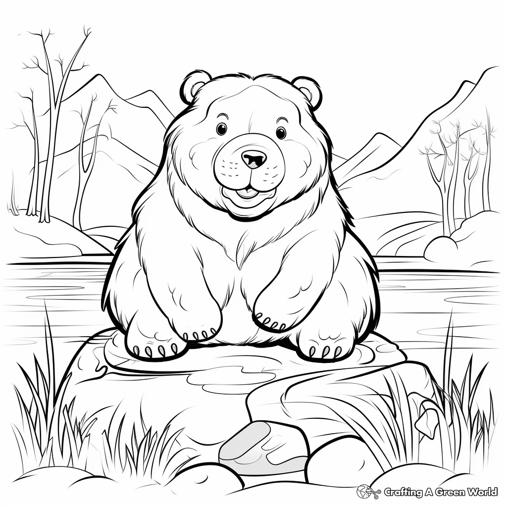 Artistic Beaver in the Wild Coloring Pages 3