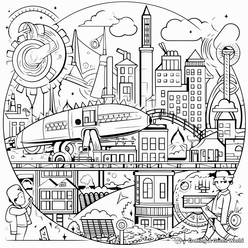 Artistic Blueprint Coloring Pages 3
