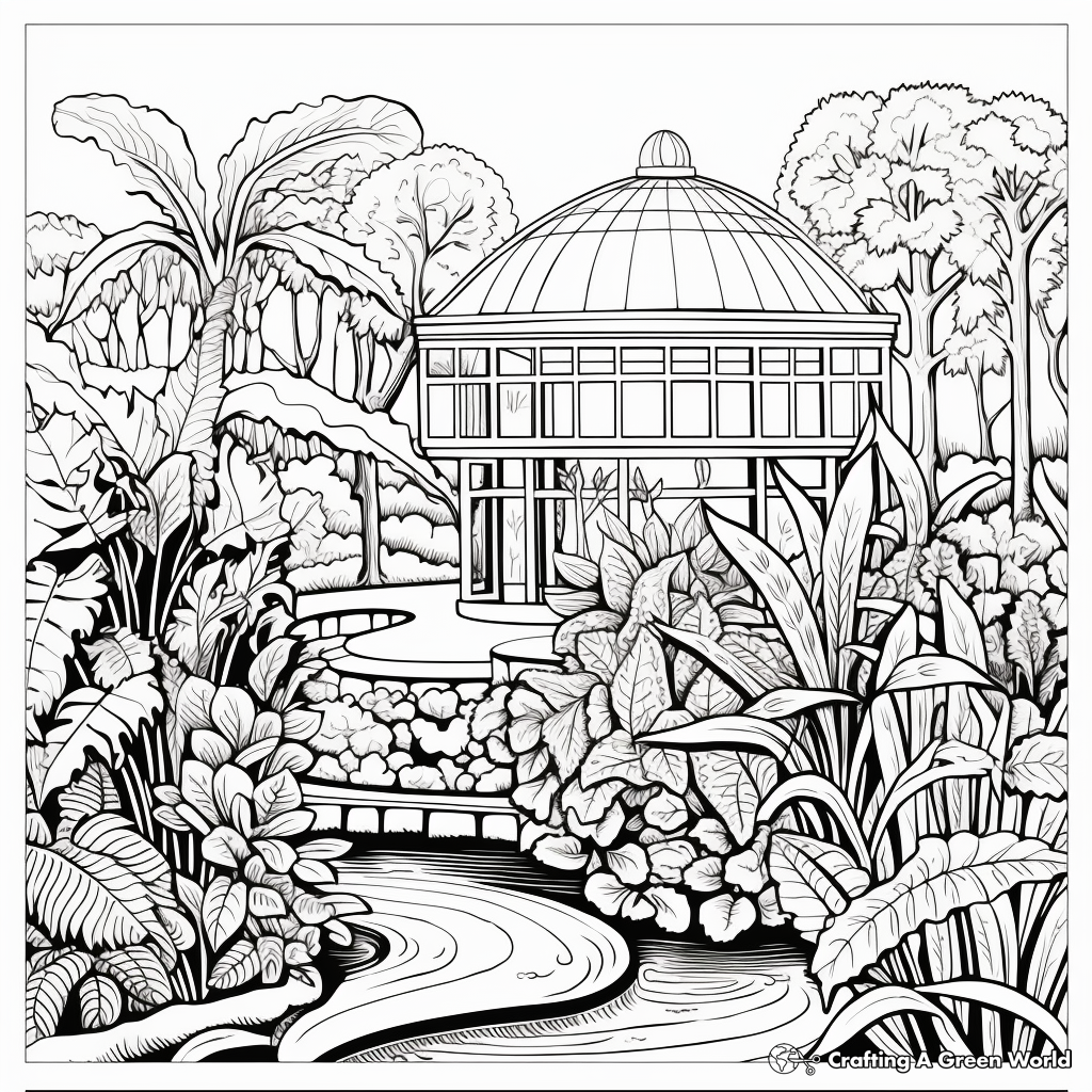 Artistic Botanical Garden Coloring Pages for Adults 3