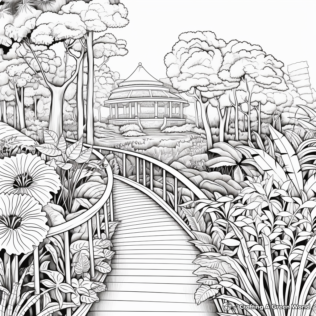 Artistic Botanical Garden Coloring Pages for Adults 4