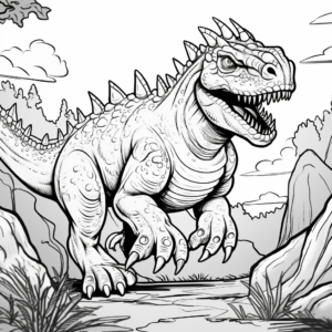 Artistic Carnotaurus Themed Coloring Pages 1