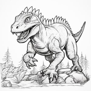 Artistic Carnotaurus Themed Coloring Pages 3