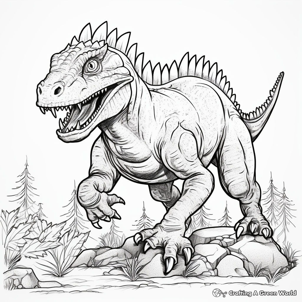 Artistic Carnotaurus Themed Coloring Pages 3