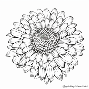 Artistic Chrysanthemum Flower Coloring Pages 2