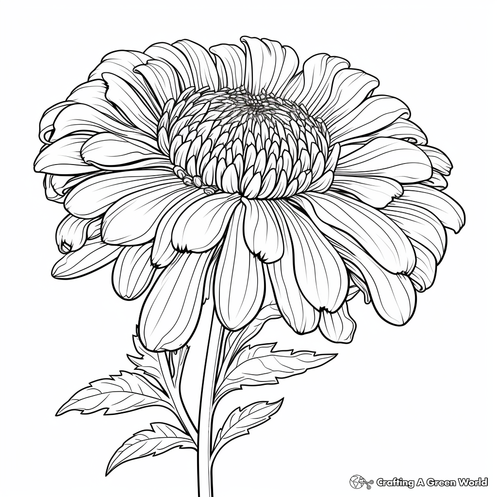 Artistic Chrysanthemum Flower Coloring Pages 4
