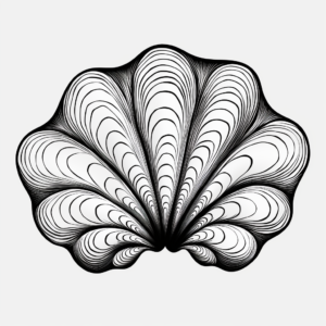 Artistic Clam Shell Pattern Coloring Pages 1