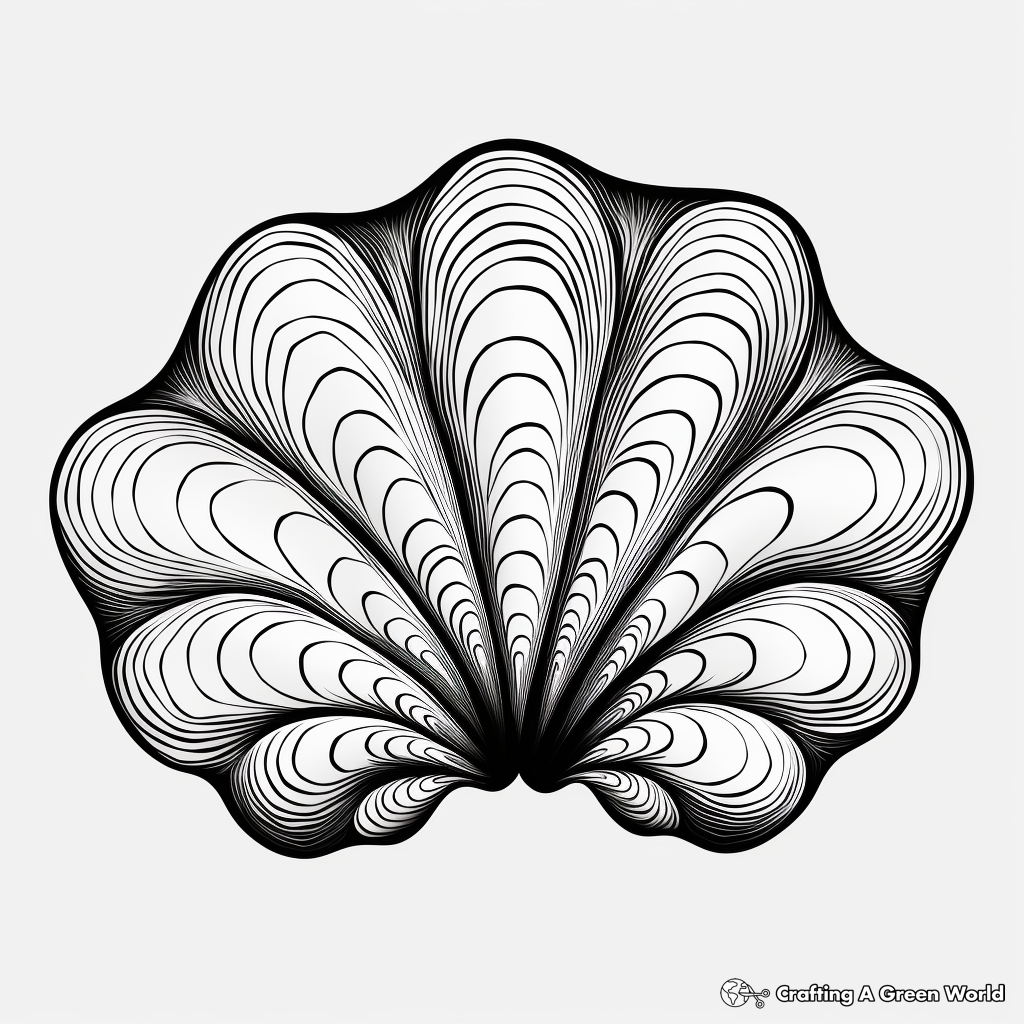 Artistic Clam Shell Pattern Coloring Pages 1