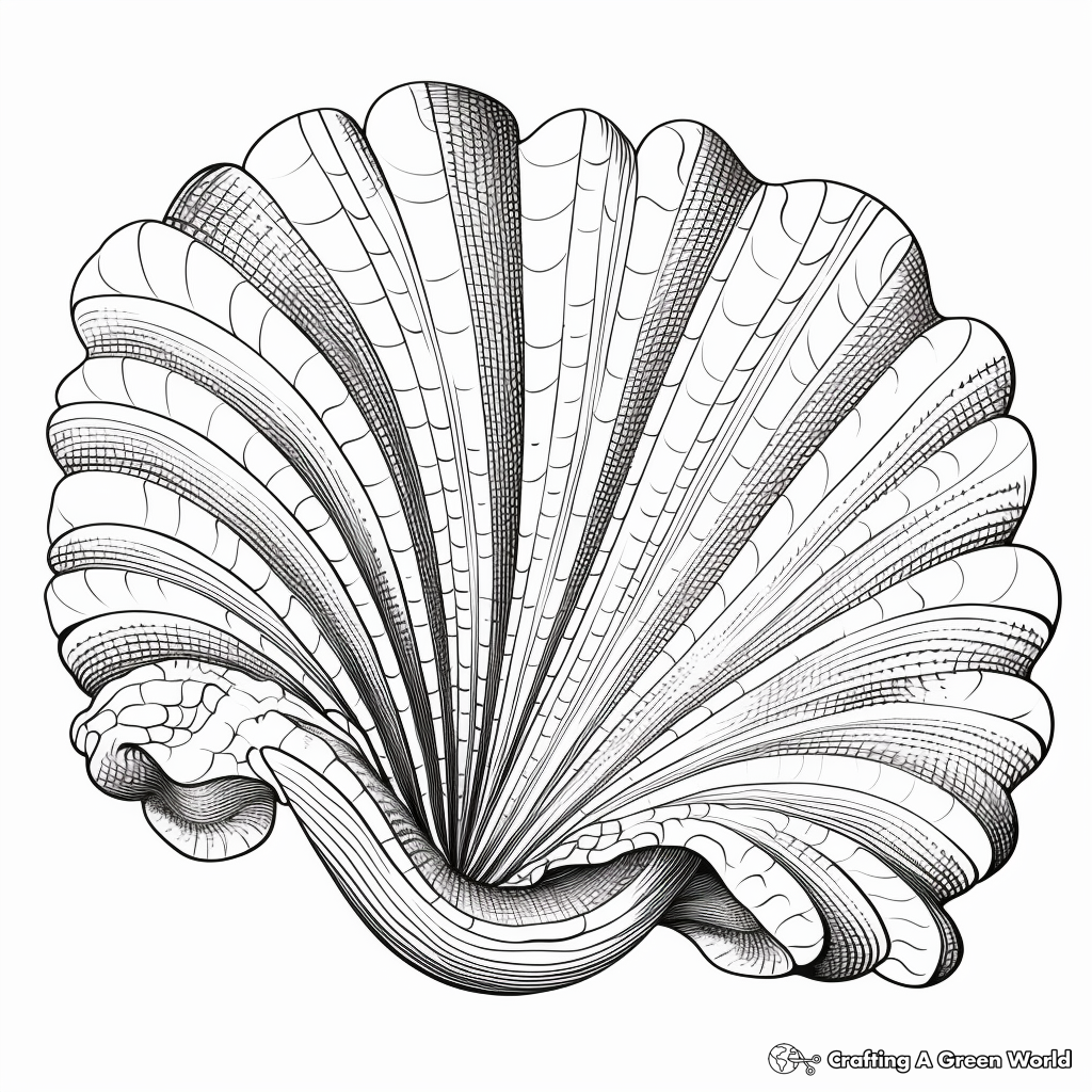 Artistic Clam Shell Pattern Coloring Pages 2